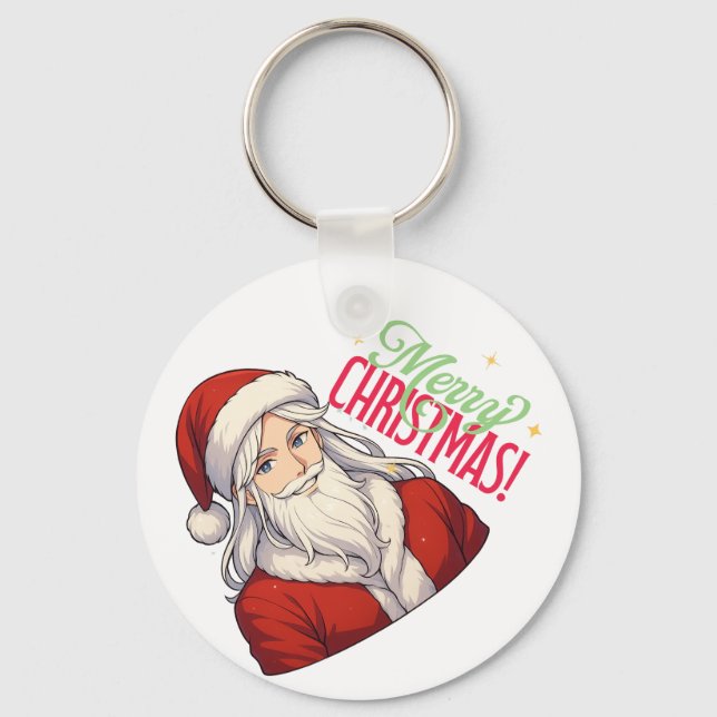  Cute Christmas Santa Keychain Schlüsselanhänger (Vorderseite)