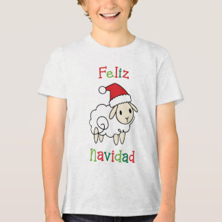 Cute Christmas Sheep – Feliz Navidad Tri-Blend Shirt