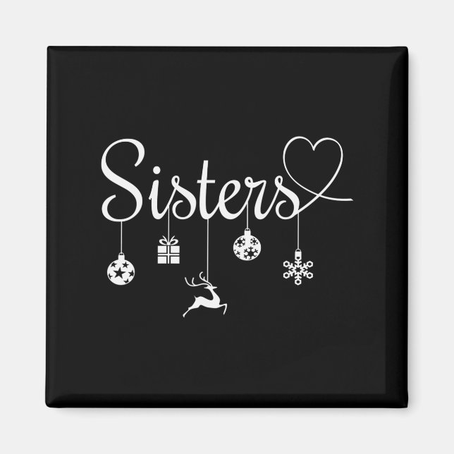 Cute Christmas Sisters  Magnet (Vorne)
