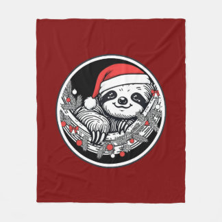 Cute Christmas Sloth Blanket Fleecedecke