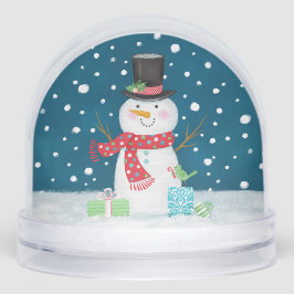 Cute Christmas snowman Family Photo Schneekugeln