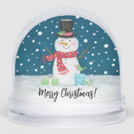 Cute Christmas snowman Family Photo Schneekugeln