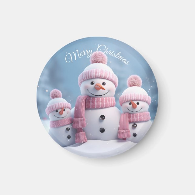 Cute Christmas Snowman Magnet (Vorne)