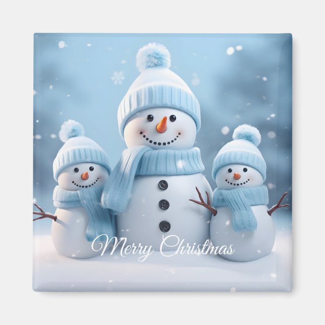 Cute Christmas Snowman Magnet (Vorne)