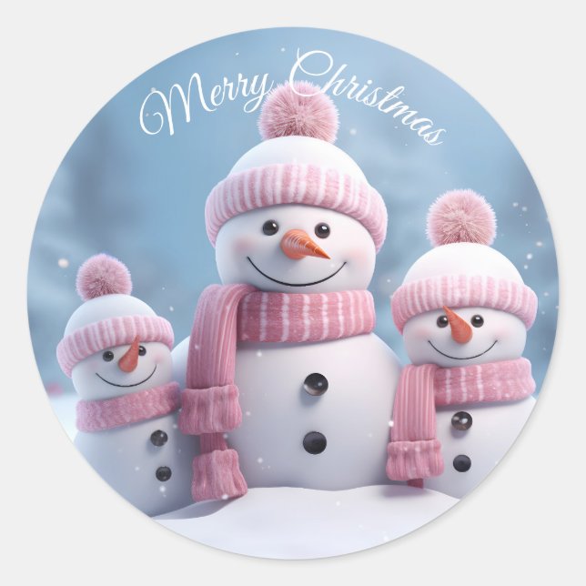 Cute Christmas Snowman Sticker (Vorderseite)