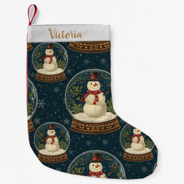 Cute Christmas Snowman Stocking Kleiner Weihnachtsstrumpf (Vorderseite)