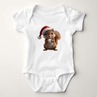 Cute Christmas Squirrel Baby Bodysuit Baby Strampler