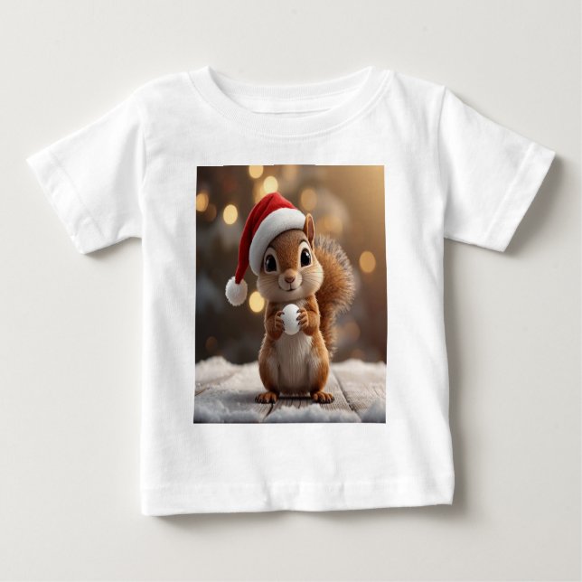 Cute Christmas Squirrel Baby Jersey Tee (Vorderseite)