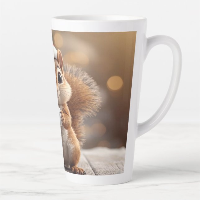 Cute Christmas Squirrel Latte Mug Milchtasse (Rechts)