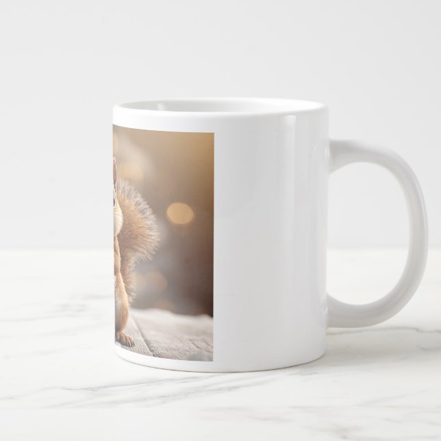 Cute Christmas Squirrel Specialty Mug Jumbo-Tasse (Rechts)