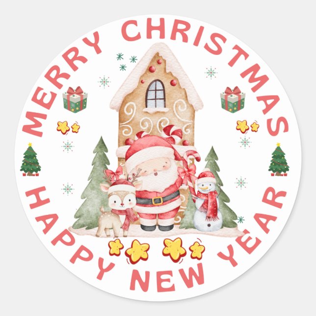 Cute Christmas Sticker | Festive Holiday Design (Vorderseite)