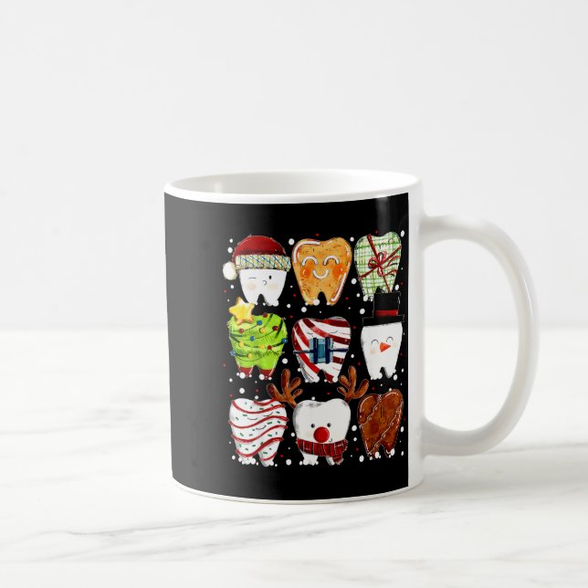 Cute Christmas Teeth Funny Christmas Dentist Denta Kaffeetasse (Rechts)