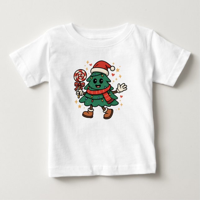 Cute Christmas Tree Kids T-Shirt / Festive Holiday (Vorderseite)