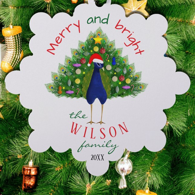 Cute Christmas Tree Peacock Paper Ornament Card Karte (Von Creator hochgeladen)