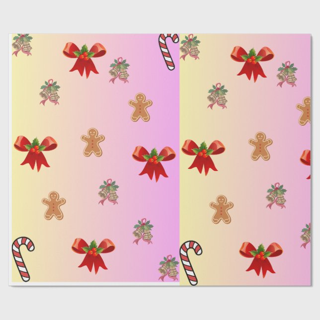 Cute Christmas Wrapping Paper Geschenkpapier (Flach)