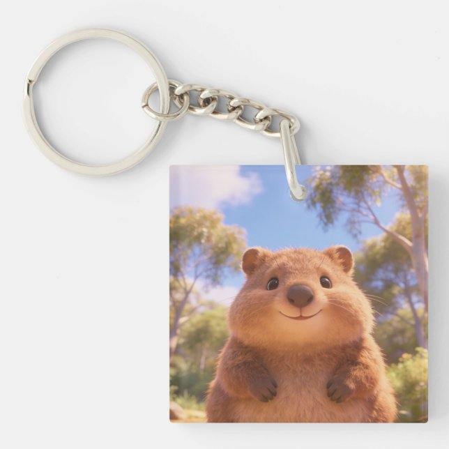 Cute Chubby Quokka Keychain Schlüsselanhänger (Vorderseite)