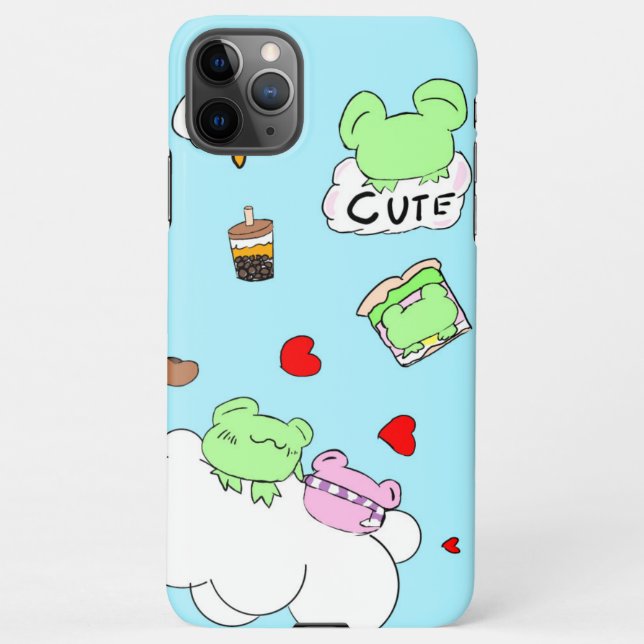 Cute cloud food frog phone case iPhone hülle (Rückseite)