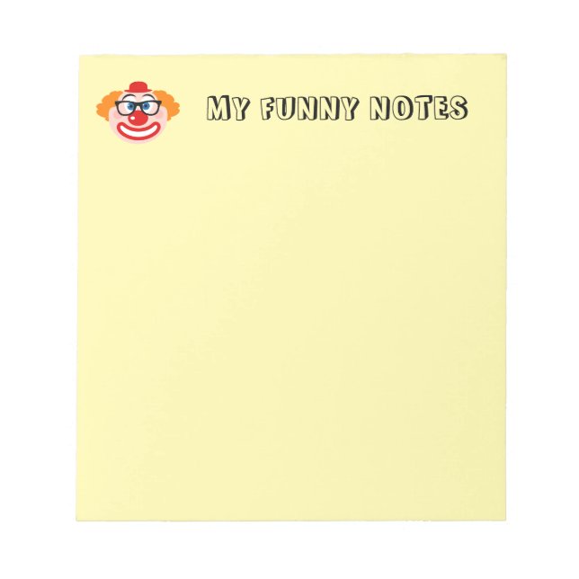 Cute clown notepad for funny jokes and notes notizblock (Vorderseite)