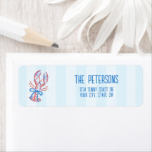 Cute Coastal Hand Drawn Lobster Return Address