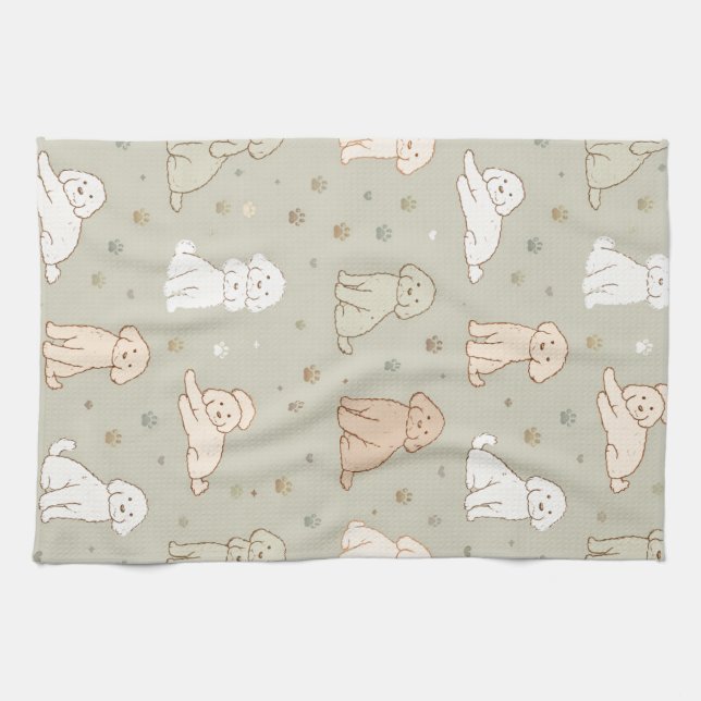 Cute Cockapoo kitchen Towel Dog Lover Gift Geschirrtuch (Horizontal)