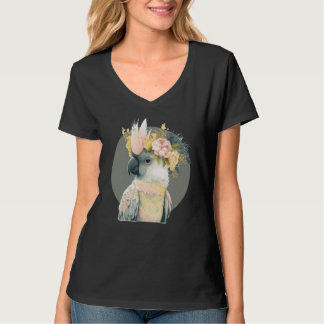 Cute Cockatoo Parrot Bird Flower Crown Pet Birds T-Shirt