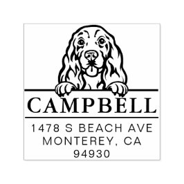 Cute Cocker Spaniel Custom Dog Address   Permastempel