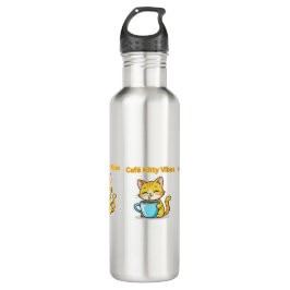 **Cute Coffee Cat – Adorable Cat Drinking Coffee I Edelstahlflasche