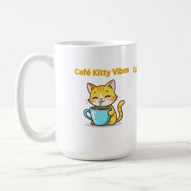 **Cute Coffee Cat – Adorable Cat Drinking Coffee I Kaffeetasse (Links)