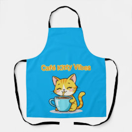 **Cute Coffee Cat – Adorable Cat Drinking Coffee I Schürze