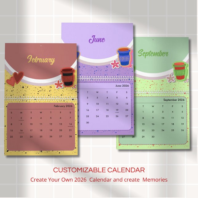 Cute Coffee Cup 2026 Calendar Kalender (Von Creator hochgeladen)