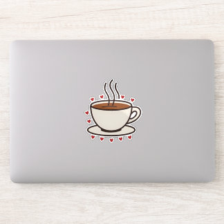 Cute Coffee Cup Heart Aufkleber