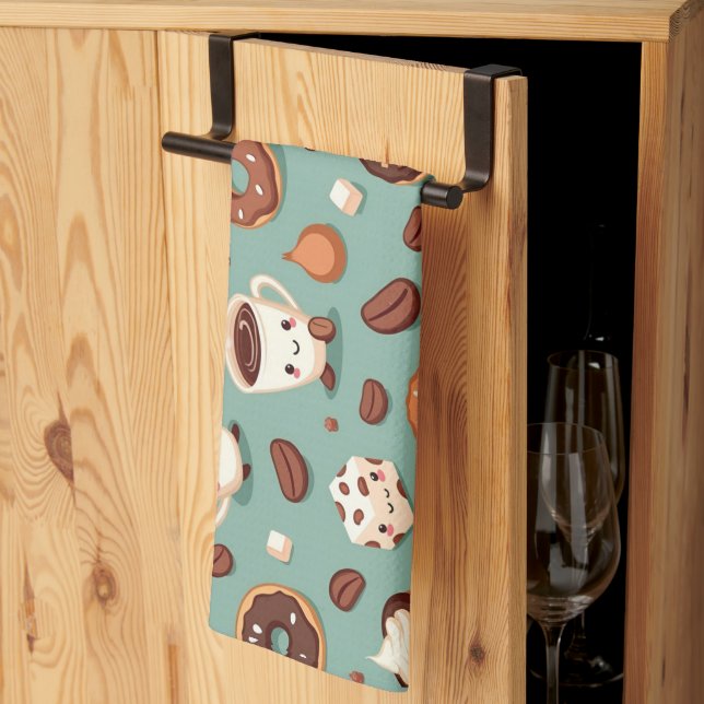 Cute Coffee Geschirrtuch (Drittel gefaltet)