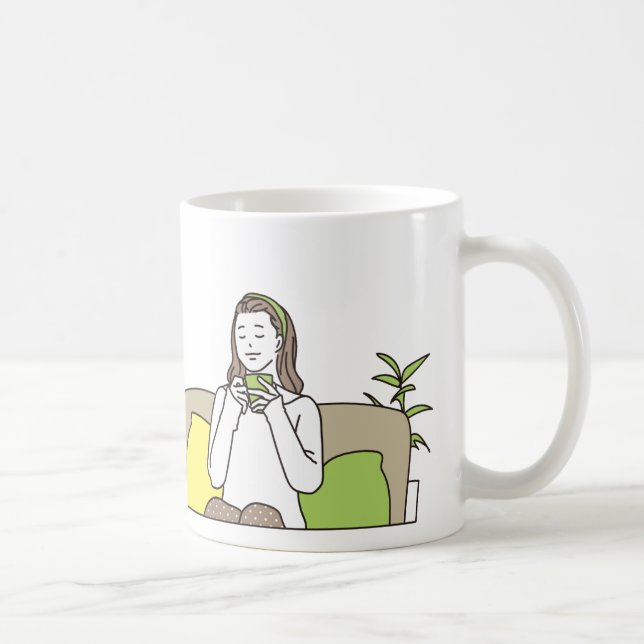 Cute Coffee Lover Quote Illustration Kaffeetasse (Rechts)