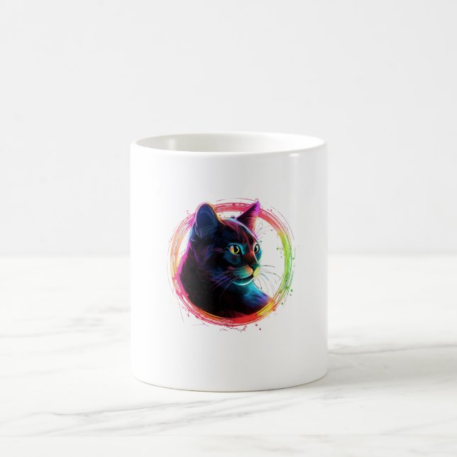 cute color full cat design  kaffeetasse (Mittel)