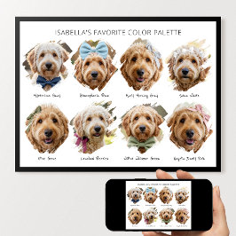 Cute Color Palette Custom Photo Paint Swatch Dog Poster