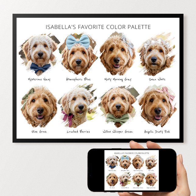 Cute Color Palette Custom Photo Paint Swatch Dog Poster (Von Creator hochgeladen)