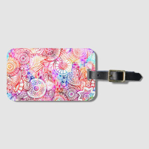 Cute colorful abstract flowers license plate frame gepäckanhänger