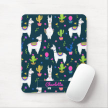 Cute Colorful Alpaca Cactus Personalized Name
