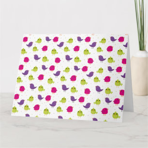 Cute colorful birds karte