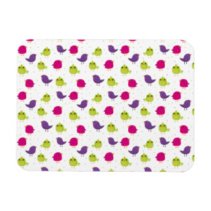 Cute colorful birds magnet