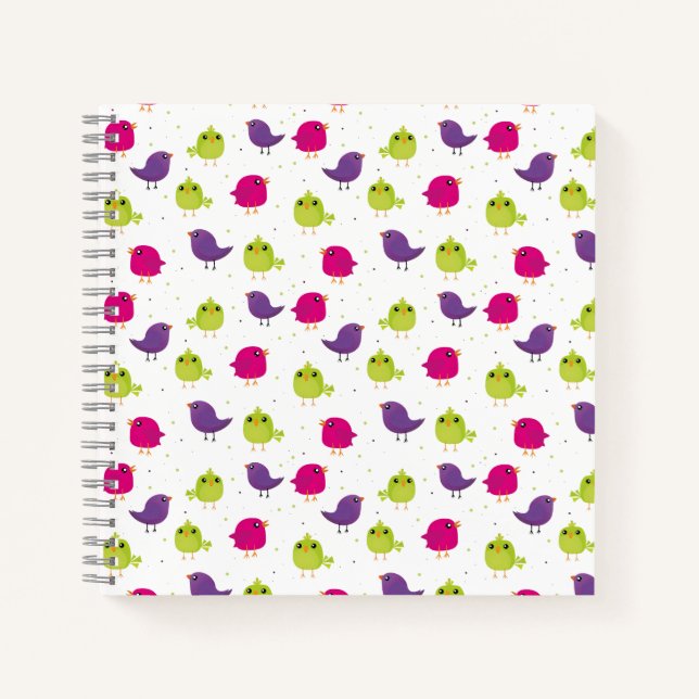 Cute colorful birds   notizbuch (Vorderseite)