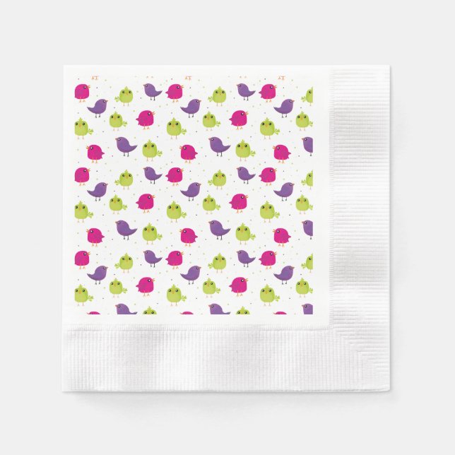Cute colorful birds  serviette (Vorderseite)