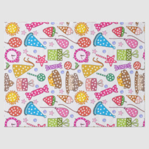 Cute Colorful Birthday Symbol Pattern Seidenpapier