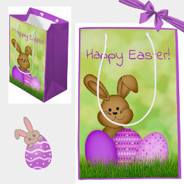 Cute Colorful Cartoon Easter Bunny Kids Mittlere Geschenktüte