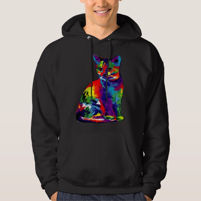 Cute Colorful Cat for Cat Pop Hoodie (Vorderseite)