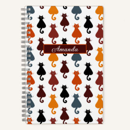 Cute Colorful Cat Pattern Personalized Notizbuch