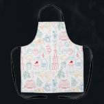 Cute Colorful Christmas Hand Drawn Doodle Pattern Schürze<br><div class="desc">Cook, bake, and celebrate in festive style! This Cute Colorful Christmas Hand Drawn Doodle Pattern Apron brings holiday cheer straight to the kitchen. Covered in playful, hand-drawn Christmas doodles — from Christmas sweaters, feast, cocktails, gifts and ornaments to stars, mistletoe and tree — this bright and whimsical pattern adds a...</div>