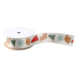 Cute Colorful Cookies Pattern Christmas Satinband