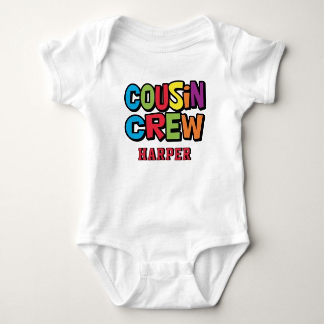 Cute Colorful Cousin Crew Family Reunion  Baby Strampler (Vorderseite)