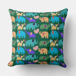 Cute Colorful Elephant Seamless Pattern Kissen